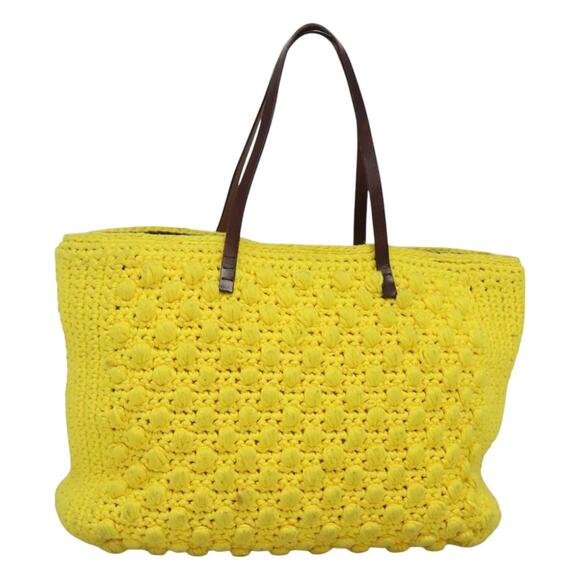 FENDI Shoulder Bag Wool Yellow - Picture 1 of 12